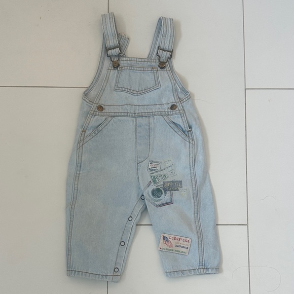 Guess Kids Light Wash Denim Overalls - Picture 1 of 3